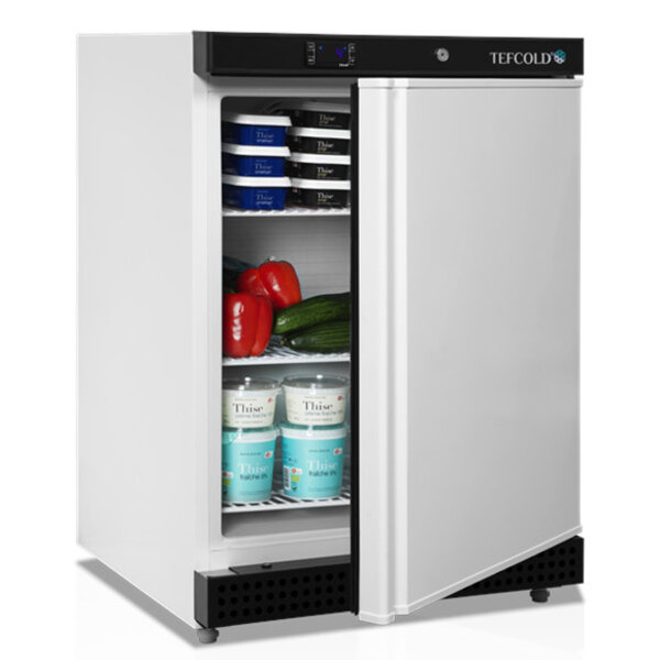 Koelkast | SERIE U | Energiezuinig | 130L | Wit/Zwart | +2°C/+10°C | Statisch + Ventilator | Wielen | 600x585x855(h)mm