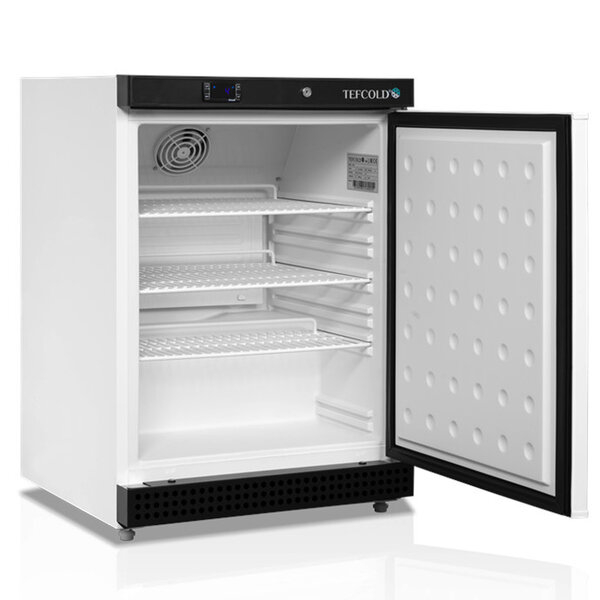 Koelkast | SERIE U | Energiezuinig | 130L | Wit/Zwart | +2°C/+10°C | Statisch + Ventilator | Wielen | 600x585x855(h)mm