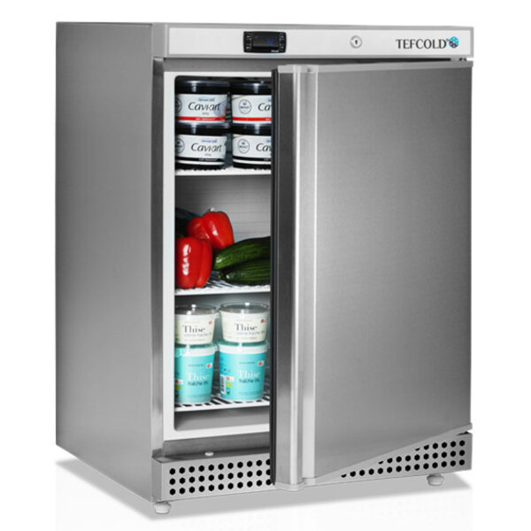 Koelkast | SERIE U | Energiezuinig | 130L | RVS | +2°C/+10°C | Statisch + Ventilator | Wielen | 600x585x855(h)mm