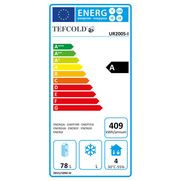 Koelkast | SERIE U | Energiezuinig | 130L | RVS | +2°C/+10°C | Statisch + Ventilator | Wielen | 600x585x855(h)mm