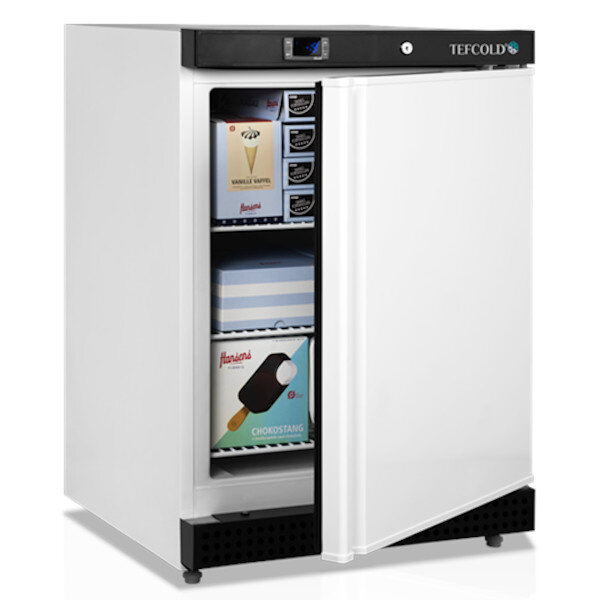 Vrieskast | SERIE U | Energiezuinig | 200L | Wit/Zwart | -10°C/-24°C | Geforceerd | Wielen | 600x600x850(h)mm
