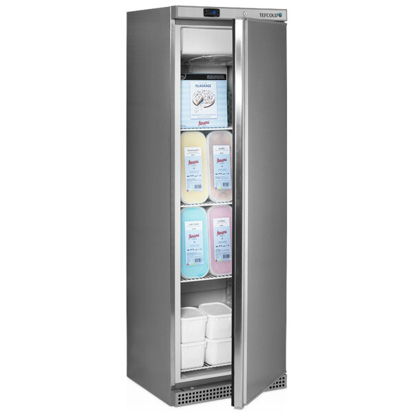 Vrieskast | SERIE U | 400L | RVS | -10°C/-24°C | Geforceerd | Wielen | 600x585x1855(h)mm