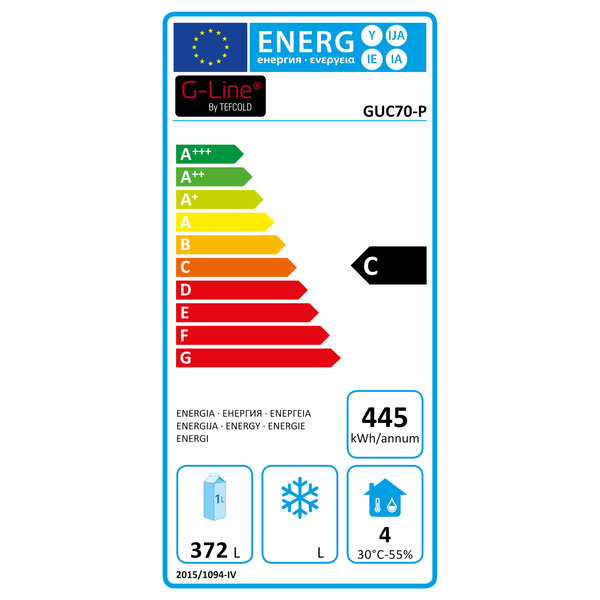 Koelkast | G-LINE | 544L (2/1 GN) | RVS | +2°C/+8°C | Geforceerd | 0.26kW | Wielen (Geremd) | 680x845x2000(h)mm