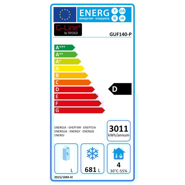 Vrieskast | G-LINE | 1166L (2/1 GN) | RVS | -18°C/-24°C | Geforceerd | Wielen (Geremd) | 1340x845x2000(h)mm