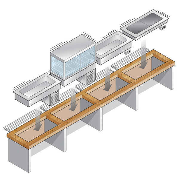 Inbouw-Element | Gekoelde Kuip (4x 1/1 GN) | +2°C/+8°C | Statisch | 230V | 1440x610x632(h)mm