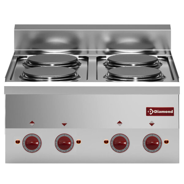 Fornuis | PRO 600 | Tafelmodel | Elektrisch | 4 Kookpunten | 8kW (2x 230V) | 600x600x280/400(h)mm