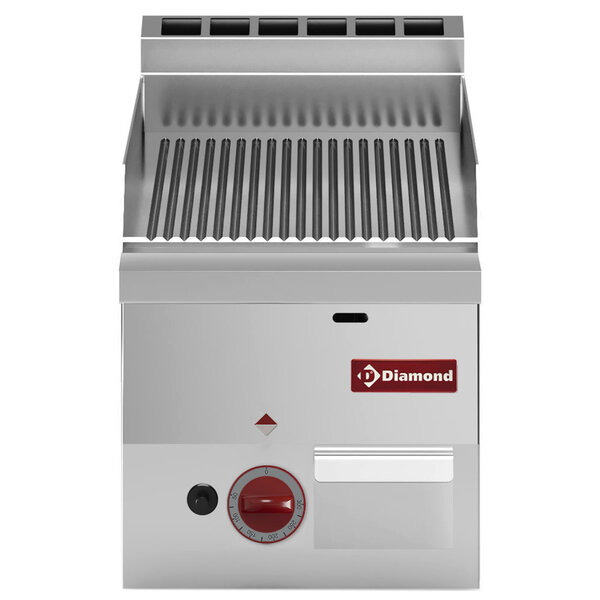 Bak-/Grillplaat | PRO 600 | Gas | Gegroefd Oppervlak 295x470 (RVS) | 5.2kW | 300x600x280/400(h)mm
