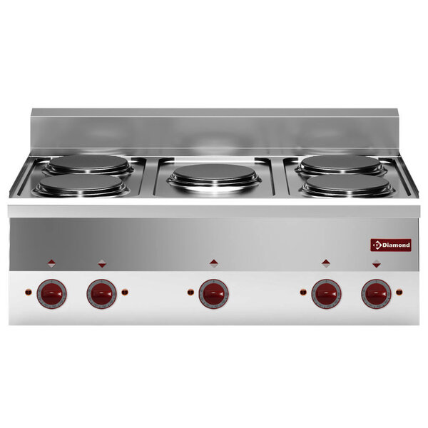 Fornuis | PRO 600 | Tafelmodel | Elektrisch | 5 Kookpunten | 10kW (400V) | 900x600x280/400(h)mm