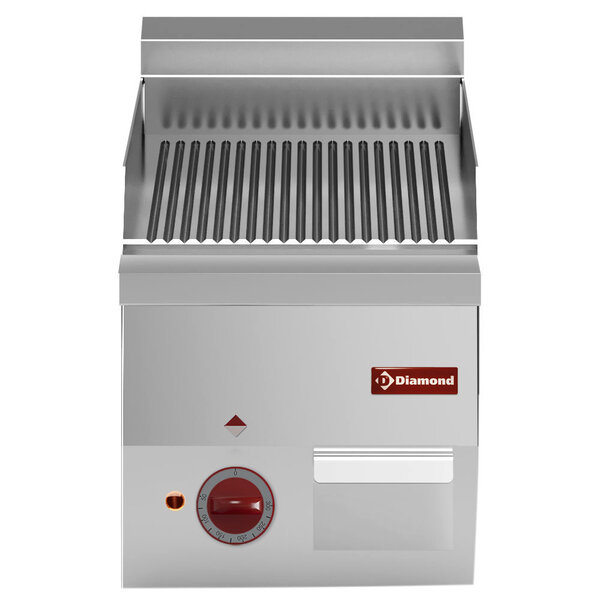 Bak-/Grillplaat | PRO 600 | Elektrisch | Gegroefd Oppervlak 295x470 (RVS) | 120°C/320°C | 3kW (230V) | 300x600x280/400(h)mm
