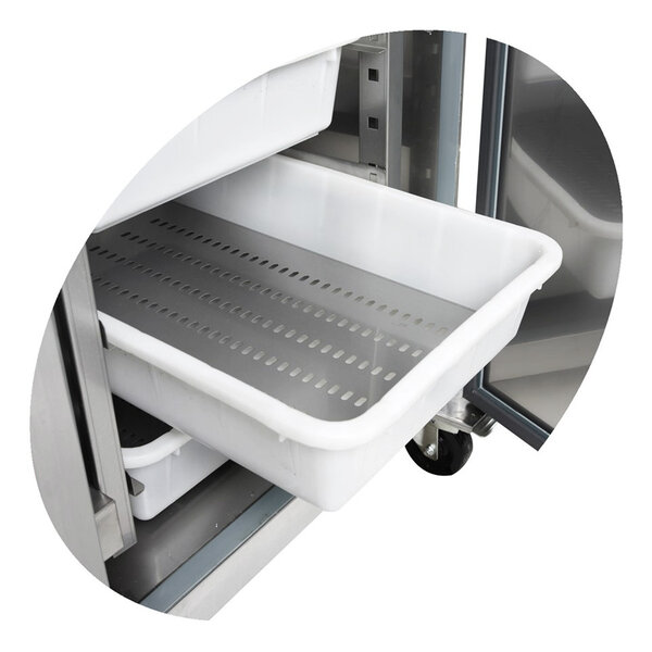 Viskoelkast | 560L | RVS | -6°C/+8°C | Statisch | Incl. 7 Visbakken | Wielen (Geremd) | 680x810x2010(h)mm