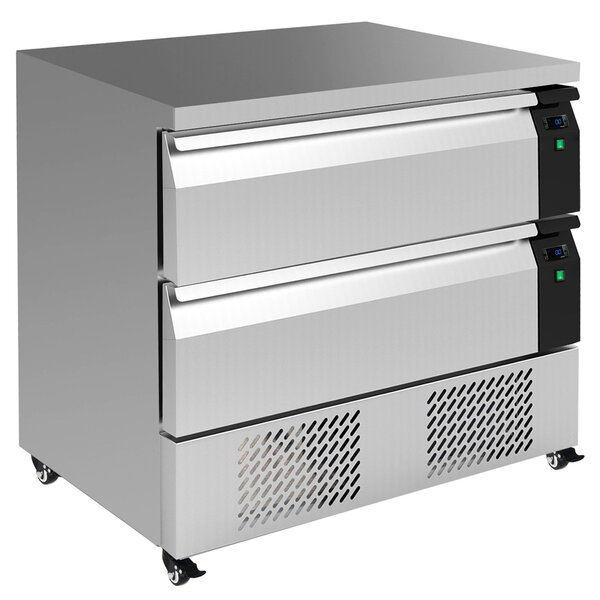 Koel-/Vrieswerkbank | 179L | 2 Laden (4x 1/1 GN) | -18°C/-21°C & +1°C/+4°C | Geforceerd | Wielen (Geremd) | 905x700x865(h)mm