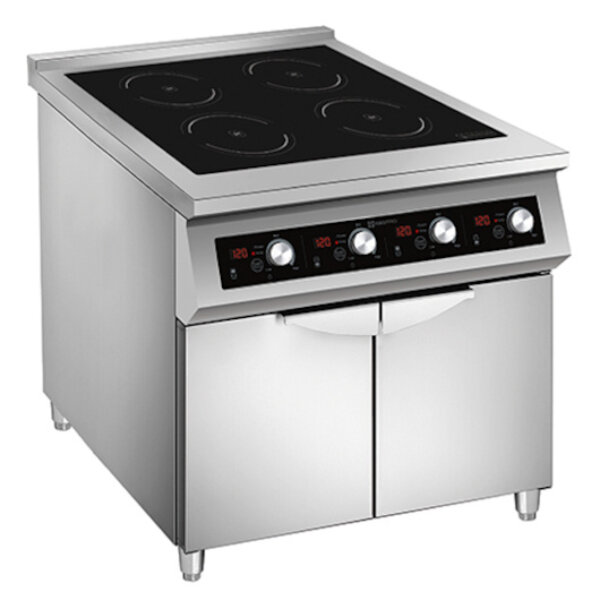 Inductiefornuis | 900 LINE | 4 Kookpunten | 60°C/240°C | 20kW (400V) | Gesloten Onderkast | 800x900x860(h)mm