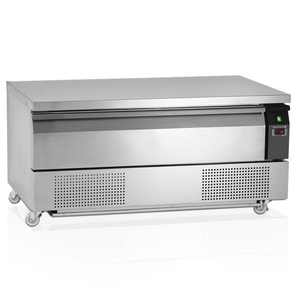 Koel-/Vrieswerkbank | Laag Model | 116L | 1 Lade (3x 1/1 GN) | -18°C/-21°C & +1°C/+4°C | Geforceerd | Wielen (Geremd) | 1230x700x600(h)mm