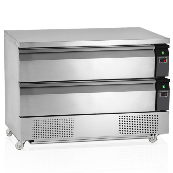 Koel-/Vrieswerkbank | 265L | 2 Laden (6x 1/1 GN) | -18°C/-21°C & +1°C/+4°C | Geforceerd | Wielen (Geremd) | 1230x700x865(h)mm
