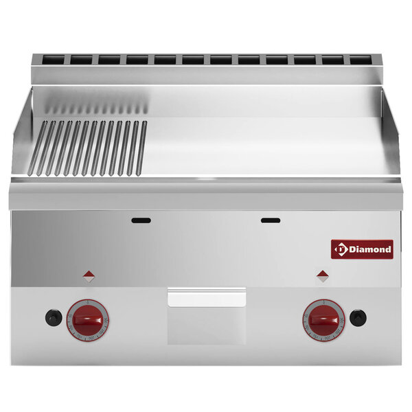 Bak-/Grillplaat | PRO 600 | Gas | Glad/Gegroefd Oppervlak 595x470 (Verchroomd) | 10.4kW | 600x600x280/400(h)mm