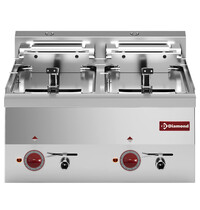 Diamond Friteuse | PRO 600 | Elektrisch | 10+10L | 100°C/180°C | 15kW (400V) | Aftapkranen | 600x600x280/400(h)mm 