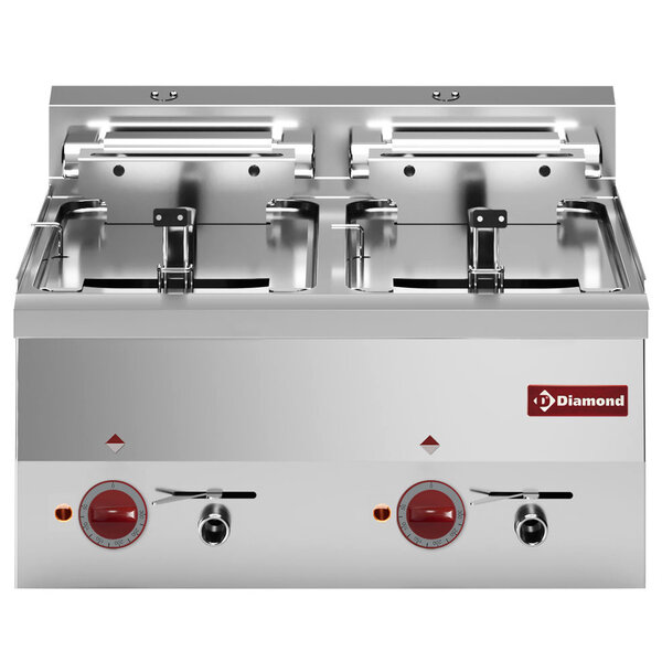 Friteuse | PRO 600 | Elektrisch | 10+10L | 100°C/180°C | 15kW (400V) | Aftapkranen | 600x600x280/400(h)mm