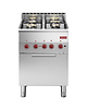Diamond Fornuis + Heteluchtoven | PRO 600 | Gas/Elektrisch | 4 Branders + 2/3 GN (Oven) | 13.8kW (Gas) | 3kW (Elektrisch - 230V) | 600x600x850/970(h)mm 