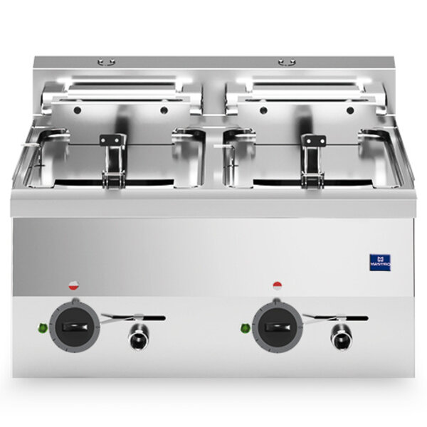 Friteuse | 600 LINE | Elektrisch | 10+10L | 100°C/180°C | 18kW (400V) | Aftapkranen | 600x600x300(h)mm