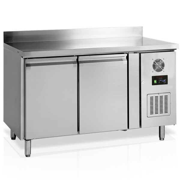 Vrieswerkbank | G-LINE | 282L | 2 Deuren (1/1 GN) | -10°C/-20°C | Geforceerd | Achteropstand | Werkblad Afneembaar | 1360x700x880/980(h)mm