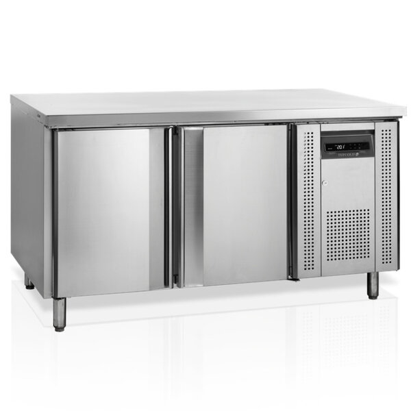 Bakkerij Koelwerkbank | 390L | 2 Deuren (EN600x400) | +2°C/+10°C | Geforceerd | Werkblad Afneembaar | 1510x800x880(h)mm