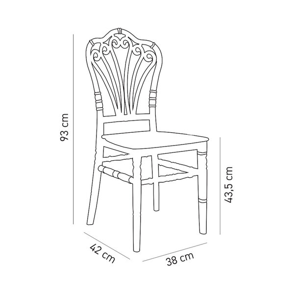Wedding Chair | FLORA | Kunststof | Div. Kleuren | Stapelbaar | Min. 50 Stuks | 380x420x930(h)mm