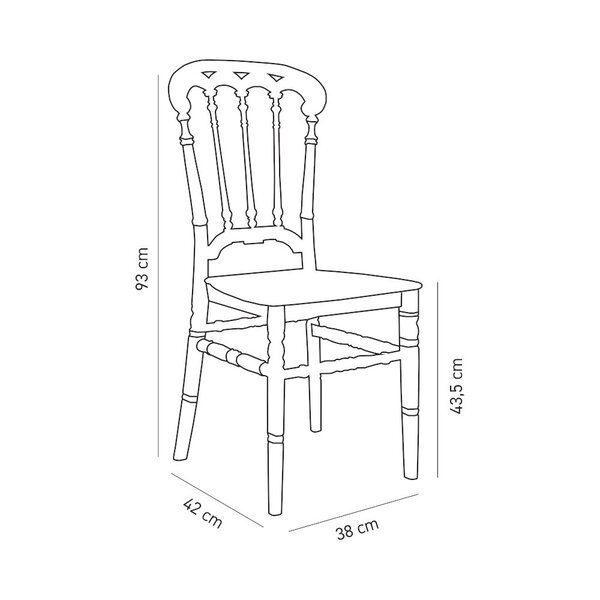 Wedding Chair | ROMA | Kunststof | Div. Kleuren | Stapelbaar | Min. 50 Stuks | 380x420x930(h)mm