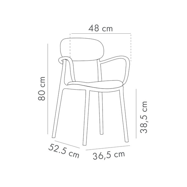 Stoel | DUO+ | Kunststof | Div. Kleuren | Armleuning | Stapelbaar | Min. 50 Stuks | 365/480x525x800(h)mm
