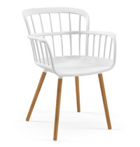 Luxus Stoel | EVA | Kunststof/Hout | Div. Kleuren | Armleuning | Stapelbaar | Min. 50 Stuks | 380/420x395x815(h)mm 