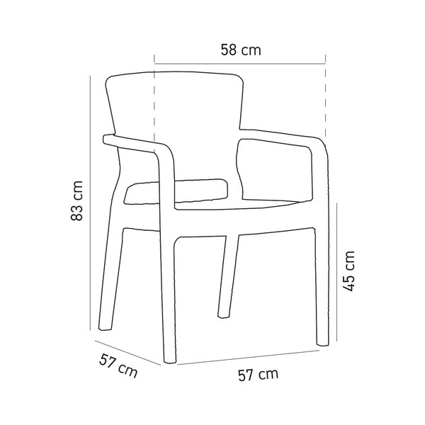 Stoel | ANTARES+ | Kunststof | Div. Kleuren | Armleuning | Stapelbaar | Min. 50 Stuks | 570/580x570x830(h)mm
