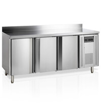Tefcold Koelwerkbank | 360L | 3 Deuren | -2°C/+10°C | Geforceerd | Achteropstand | Werkblad Afneembaar | 1795x600x880/980(h)mm 