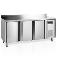 Tefcold Koelwerkbank | 417L | 3 Deuren (1/1 GN) | -2°C/+10°C | Geforceerd | Achteropstand | Werkblad Afneembaar | 1795x700x880/980(h)mm 