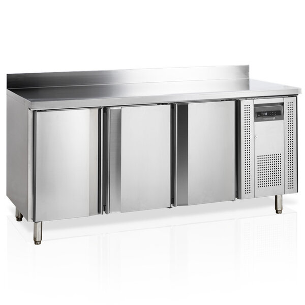 Koelwerkbank | 417L | 3 Deuren (1/1 GN) | -2°C/+10°C | Geforceerd | Achteropstand | Werkblad Afneembaar | 1795x700x880/980(h)mm