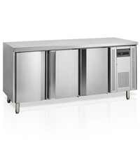 Tefcold Koelwerkbank | 417L | 3 Deuren (1/1 GN) | -2°C/+10°C | Geforceerd | Werkblad Afneembaar | 1795x700x880(h)mm 
