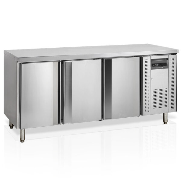 Koelwerkbank | 417L | 3 Deuren (1/1 GN) | -2°C/+10°C | Geforceerd | Werkblad Afneembaar | 1795x700x880(h)mm