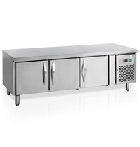 Tefcold Koelwerkbank | Laag Model | 277L | 3 Deuren (1/1 GN) | -2°C/+8°C | Geforceerd | 1795x700x670(h)mm 