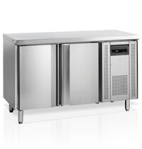 Tefcold Vrieswerkbank | 240L | 2 Deuren | -10°C/-20°C | Geforceerd | Werkblad Afneembaar | 1360x600x880(h)mm 