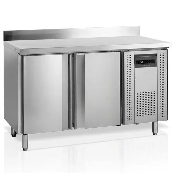 Vrieswerkbank | 240L | 2 Deuren | -10°C/-20°C | Geforceerd | Achteropstand | Werkblad Afneembaar | 1360x600x880/980(h)mm