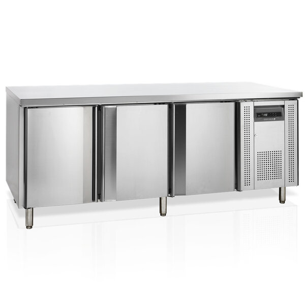 Bakkerij Koelwerkbank | 580L | 3 Deuren (EN600x400) | +2°C/+10°C | Geforceerd | Werkblad Afneembaar | 2020x800x880(h)mm