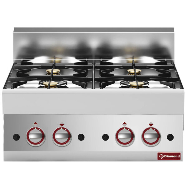 Fornuis | ALPHA 650 | Gas | 4 Branders (2x 3.6kW + 2x 5kW) | Piëzo Ontsteking | 700x650x280/380(h)mm