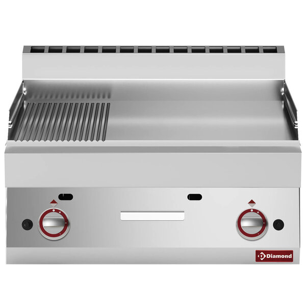 Bak-/Grillplaat | ALPHA 650 | Gas | Glad/Gegroefd Oppervlak 695x520 (RVS) | 11.4kW | 700x650x280/380(h)mm