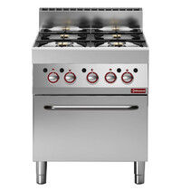 Diamond Fornuis + Oven | ALPHA 650 | Gas | 4 Branders | 22.2kW | 700x650x850/950(h)mm