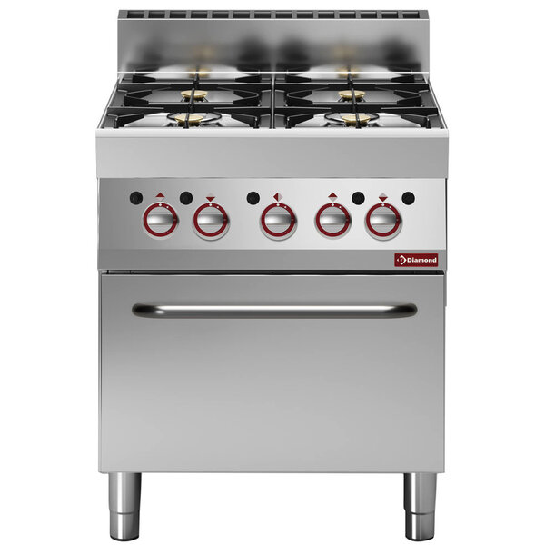 Fornuis + Heteluchtoven | ALPHA 650 | Gas | 4 Branders | 22.2kW | 700x650x850/950(h)mm