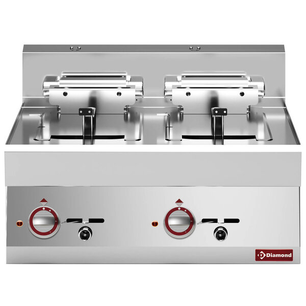 Friteuse | ALPHA 650 | Elektrisch | 10+10L | 100°C/180°C | 18kW (400V) | Aftapkranen | 700x650x280/380(h)mm