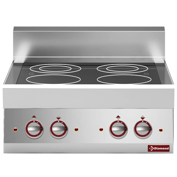 Glaskeramisch Fornuis | ALPHA 650 | Tafelmodel | Elektrisch (Infrarood) | 4 Kookpunten | 9.2kW (230V-3F) | 700x650x280/380(h)mm