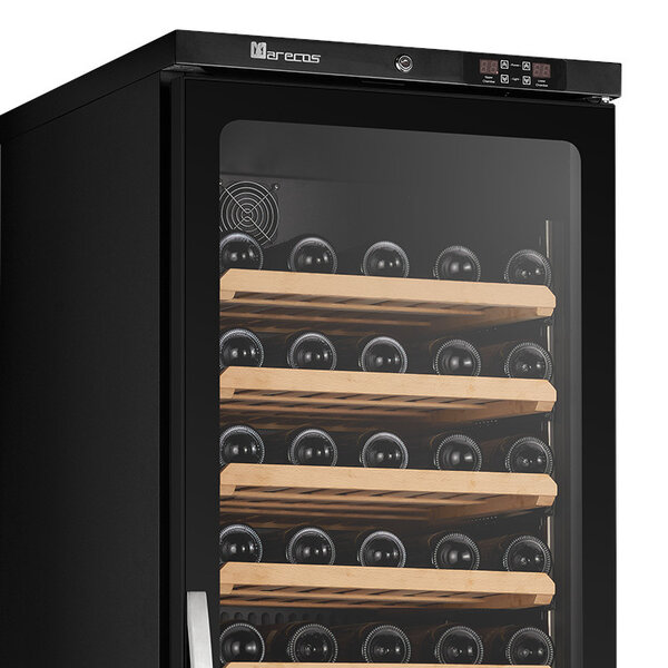 Wijnkoelkast | EXCLUSIVE | 462L (169x 75cl) | Zwart | 2 Zones | +5°C/+20°C | Geventileerd | 0.13kW | Wielen | 600x700x1865(h)mm