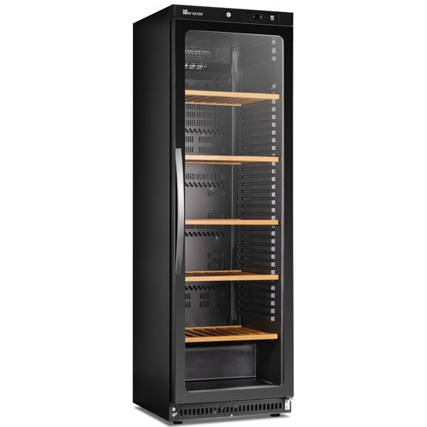 Wijnkoelkast | SERVICE LINE | 356L (112x 75cl) | Zwart | 1 Zone | +3°C/+20°C | Geventileerd | 0.24kW | Wielen | 590x645x1860(h)mm