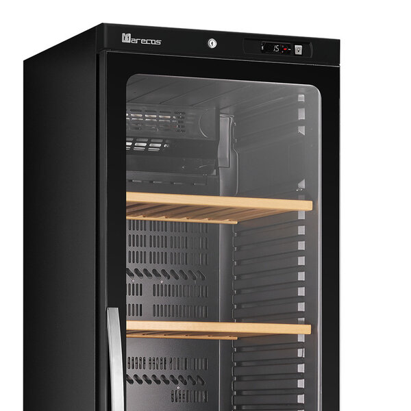 Wijnkoelkast | SERVICE LINE | 356L (112x 75cl) | Zwart | 1 Zone | +3°C/+20°C | Geventileerd | 0.24kW | Wielen | 590x645x1860(h)mm