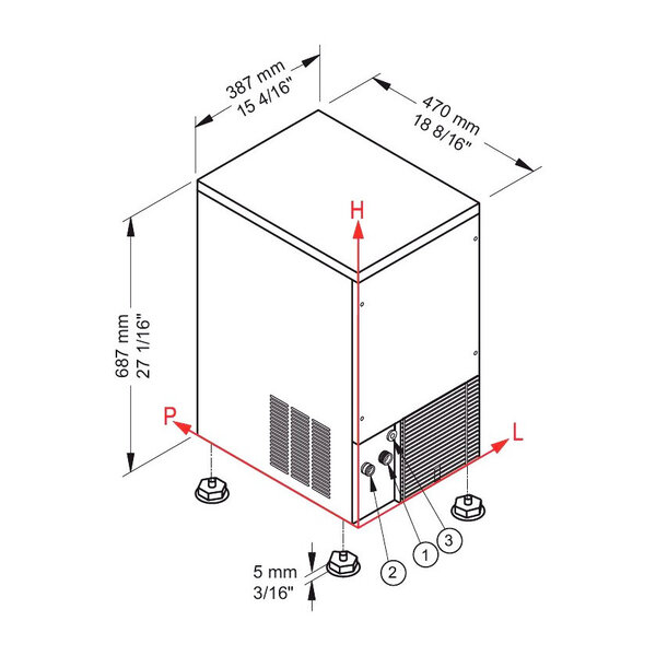 IJsblokjesmachine | Volle Blokjes (Div. Formaten) | 29kg/24h | Bunker 9kg | Luchtgekoeld | 387x470x687(h)mm