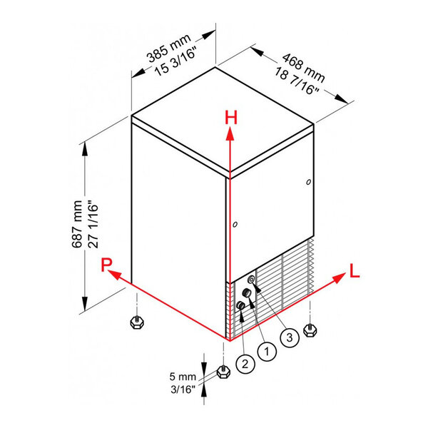 IJsblokjesmachine | Holle Blokjes (20g) | 22kg/24h | Bunker 8kg | Luchtgekoeld | 385x468x687(h)mm